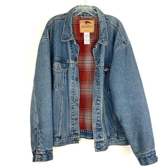 Levi's Other - Vintage 90s Levi's Flannel Lined Blue Denim Trucker Jacket Size XL